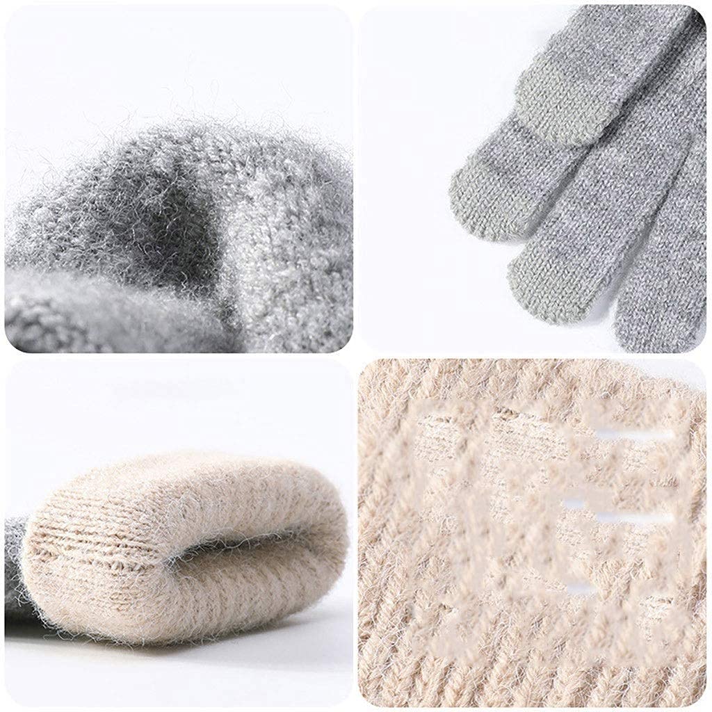 Unisex para Adultos Mujer Linda Juego Teléfono Móvil Mittens Soft Algodón Guantes de Algodón Tejido Pantalla Táctil Mittens Warm Plus Fluff Pantalla Táctil C/D