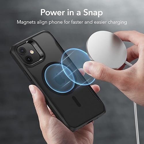 Vista 485 de ESR Funda para iPhone 15 Pro Max, compatible con MagSafe, de grado militar, negro transparente