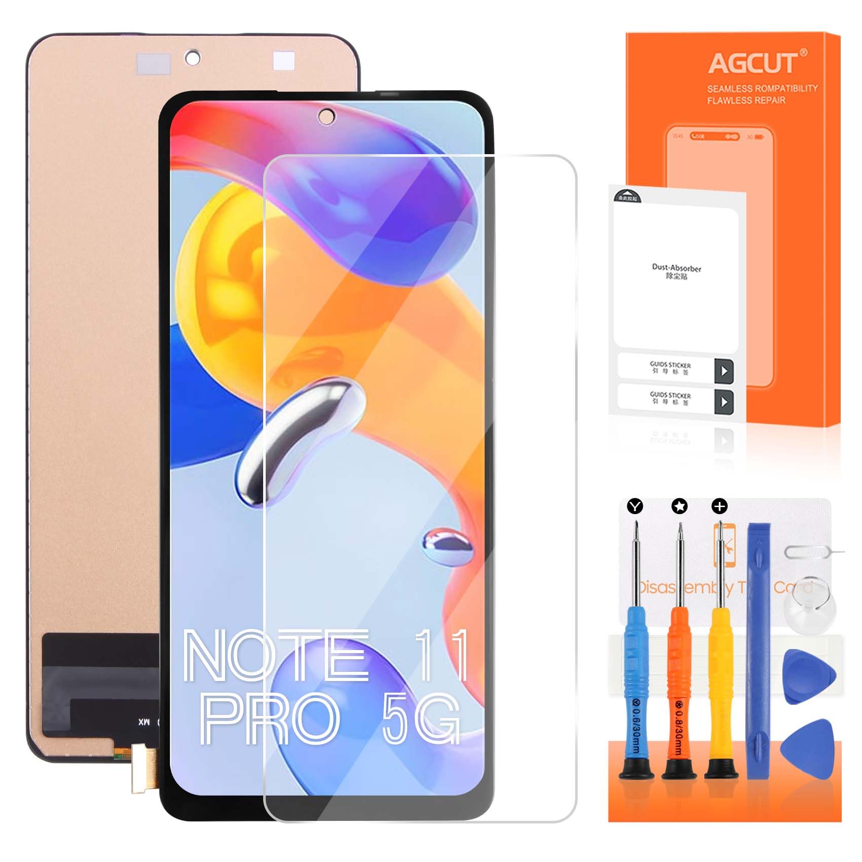 AGCUT LCD Screen for Redmi Note 11 PRO 4G / 5G LCD Display for Xiaomi Redmi Note 11 PRO 2201116TG Note 11 PRO 5G 21091116I 6.67 Inch Screen Replacement Touchscreen Assembly with Repair Black