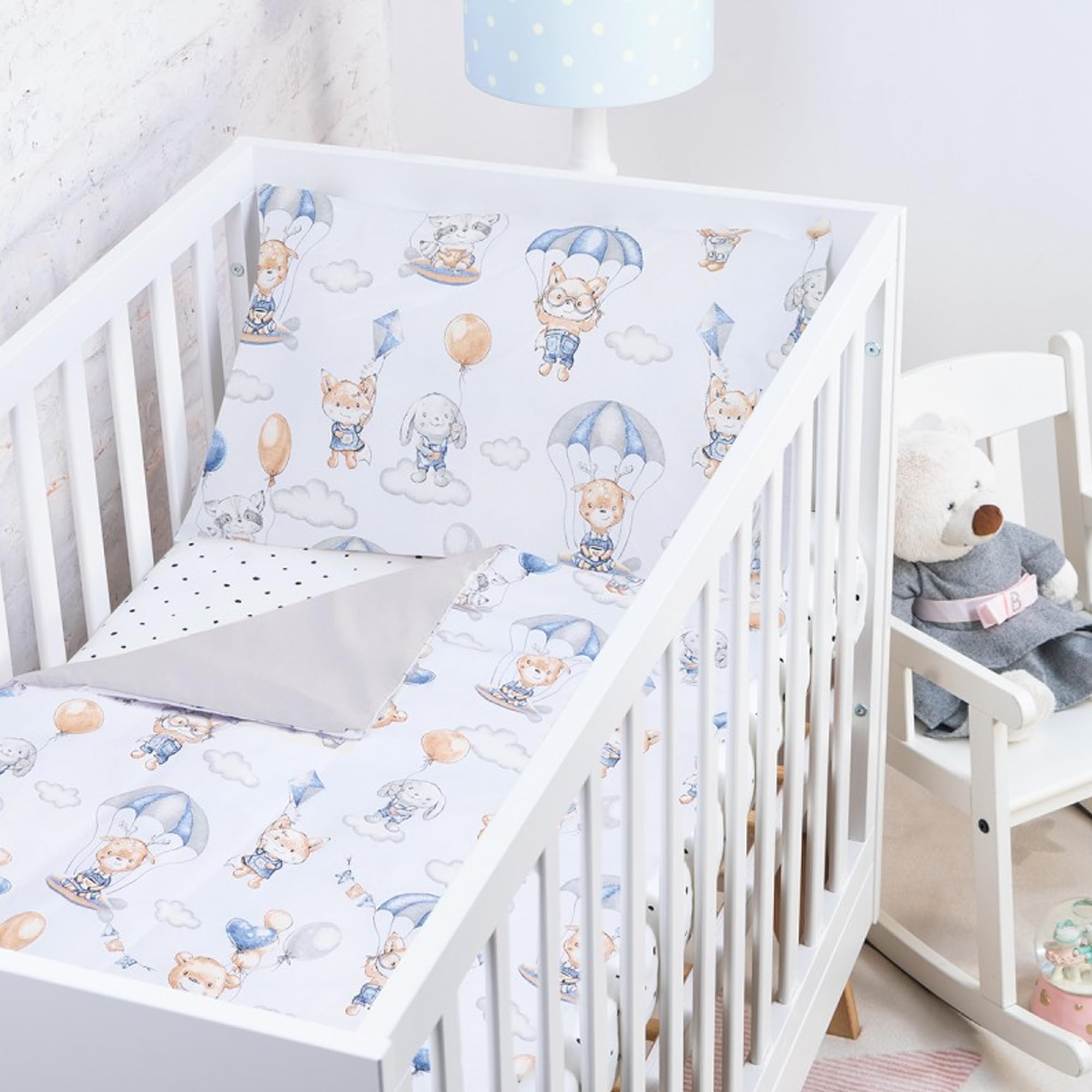 BABYSAFE Baby Cot Bed Duvet Cover Set Boys and Girls 120 X 90 with Toddler Pillowcase 40x60 Cm 100% Cotton - Image 2