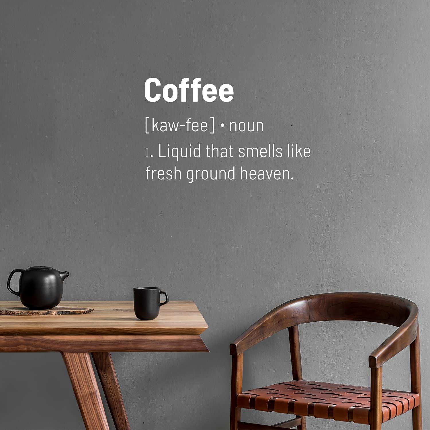 Vinyl Wall Art Decal - Coffee Definition - 16 x 25 - Trendy Fun Coffee Lovers Quote Sticker for Kitchen Coffee Shop Restaurant Business Storefront Office kitchenette Decor (White)