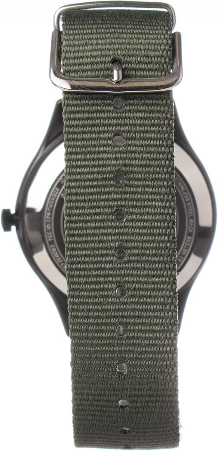 Timex TW2V11000LG watch back view with nylon strap