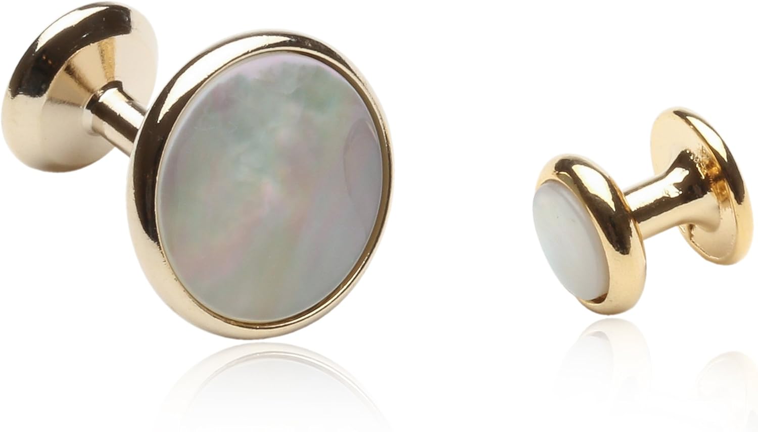 Cuff-Daddy Mother of Pearl Gold Cufflinks and Studs with Presentation Box - Image 2