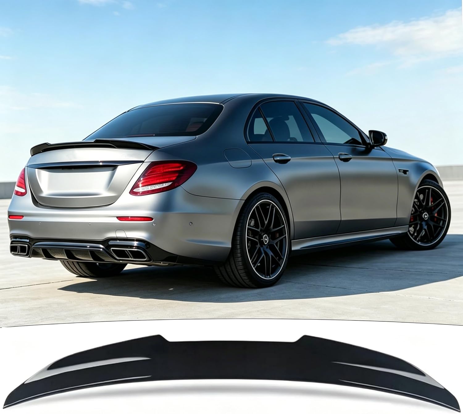Rear Spoiler Wing Fit for Mercedes E Class W213 2017-2023 E300/ E350/ E400/ E450/ E43/ E53/ E63 Sedan PSM Style Decklid Lip Exterior Accessories(Glossy Black)