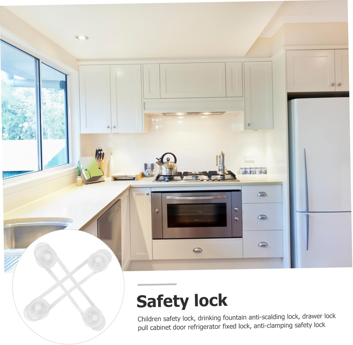 Yardwe 2sets 10pcs Childproof Drawer Locks Self Adhesive Cabinet Safety Latch for Refrigerators Closets and Transparent Pinch Design for Safety 10pcs*2