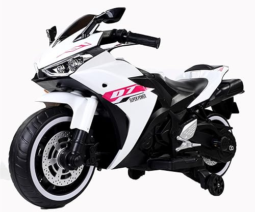 Motocicleta eléctrica de 12 V para niños, motocicleta eléctrica de 550 W con ruedas de entrenamiento, ruedas ligeras, acelerador manual, luces LED, disponible en Yaxa Venezuela