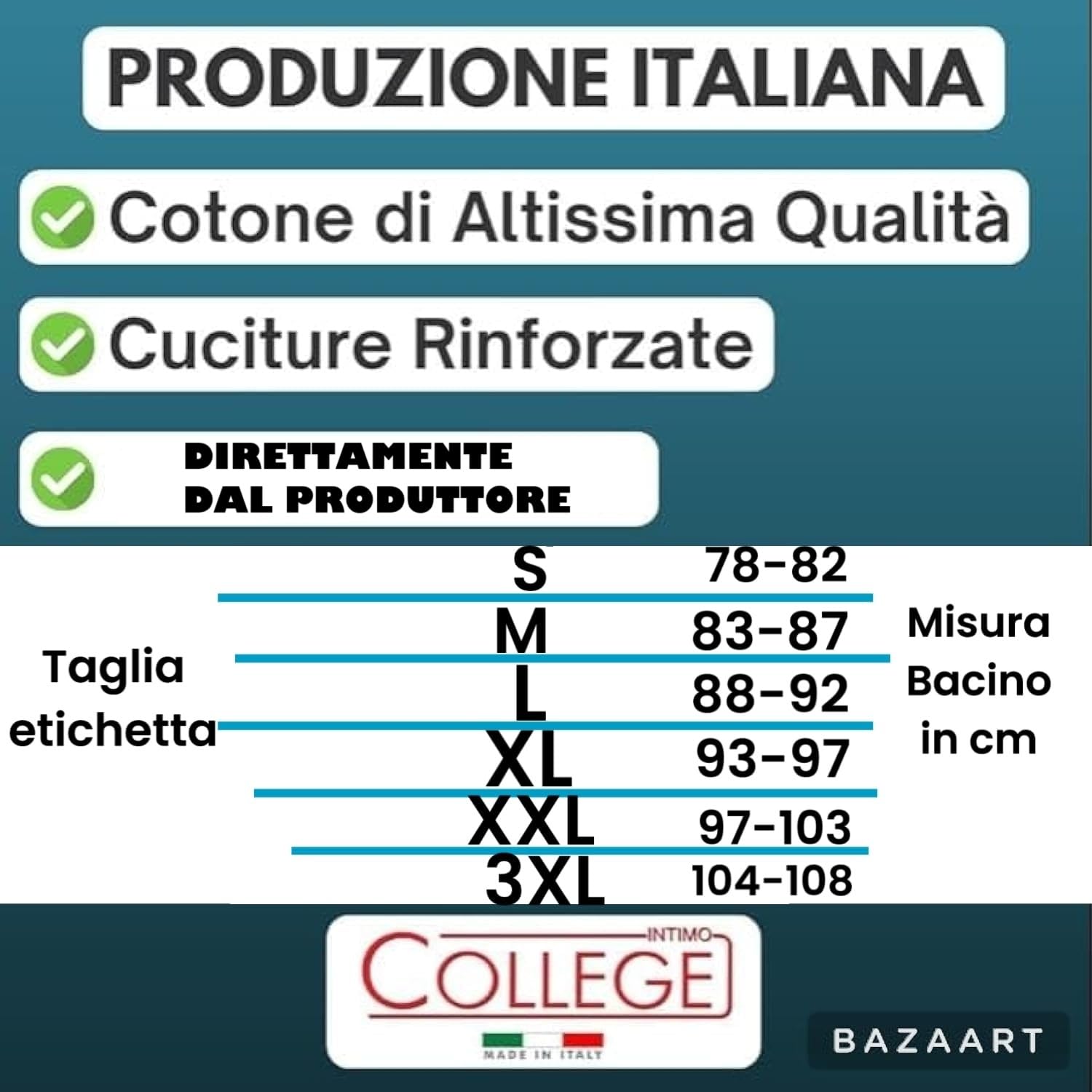 Mutande Uomo Boxer Cotone (12-6-3 Paia) Underwear Uomo Certificato OEKO-TEX standard 100%, Taglie Forti Uomo dalla S alla 3XL, Anallergiche e Traspiranti Anti Cattivi Odori, Prodotto Italiano