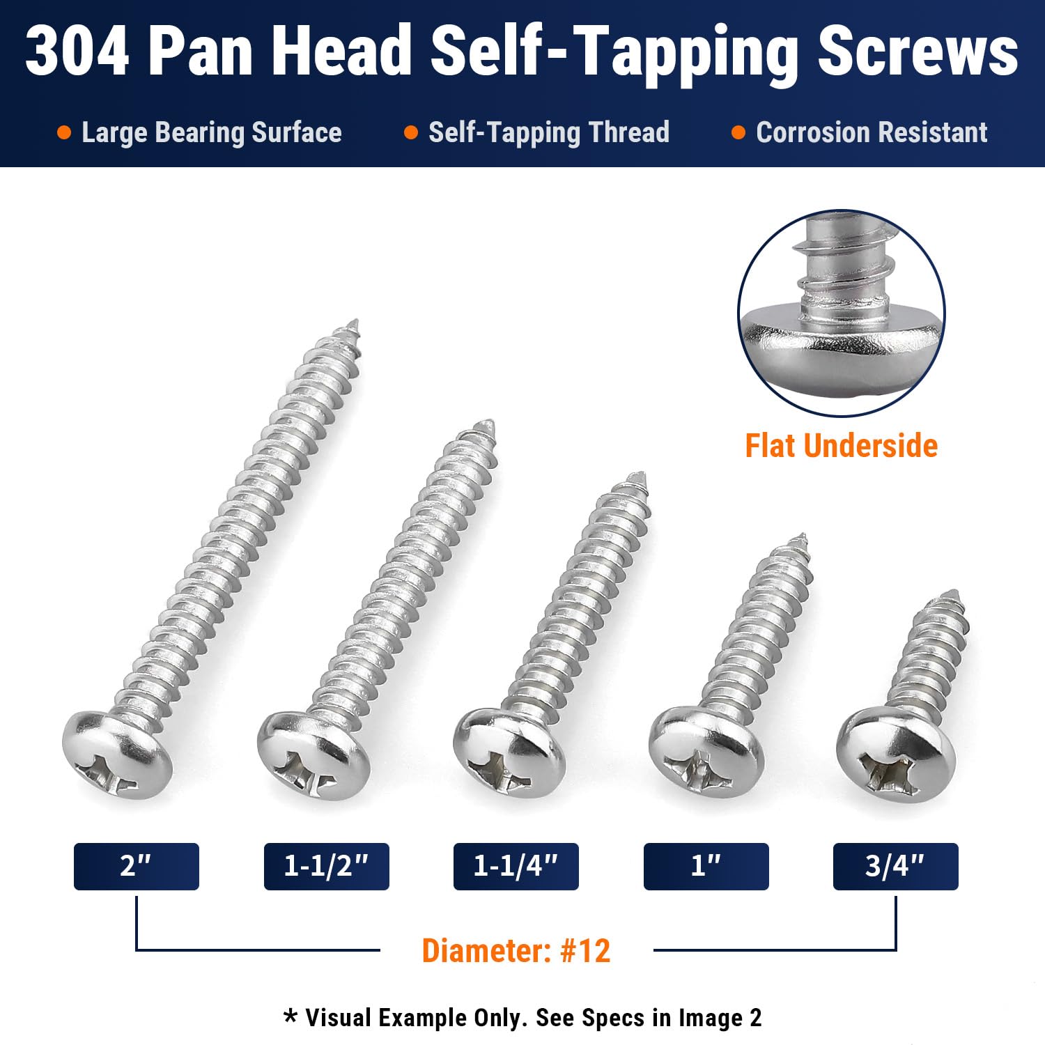 Stainless Steel Self-Tapping Screws - 100 Pack -8 Stainless Steel Self-Tapping Screws - 100 Pack -8