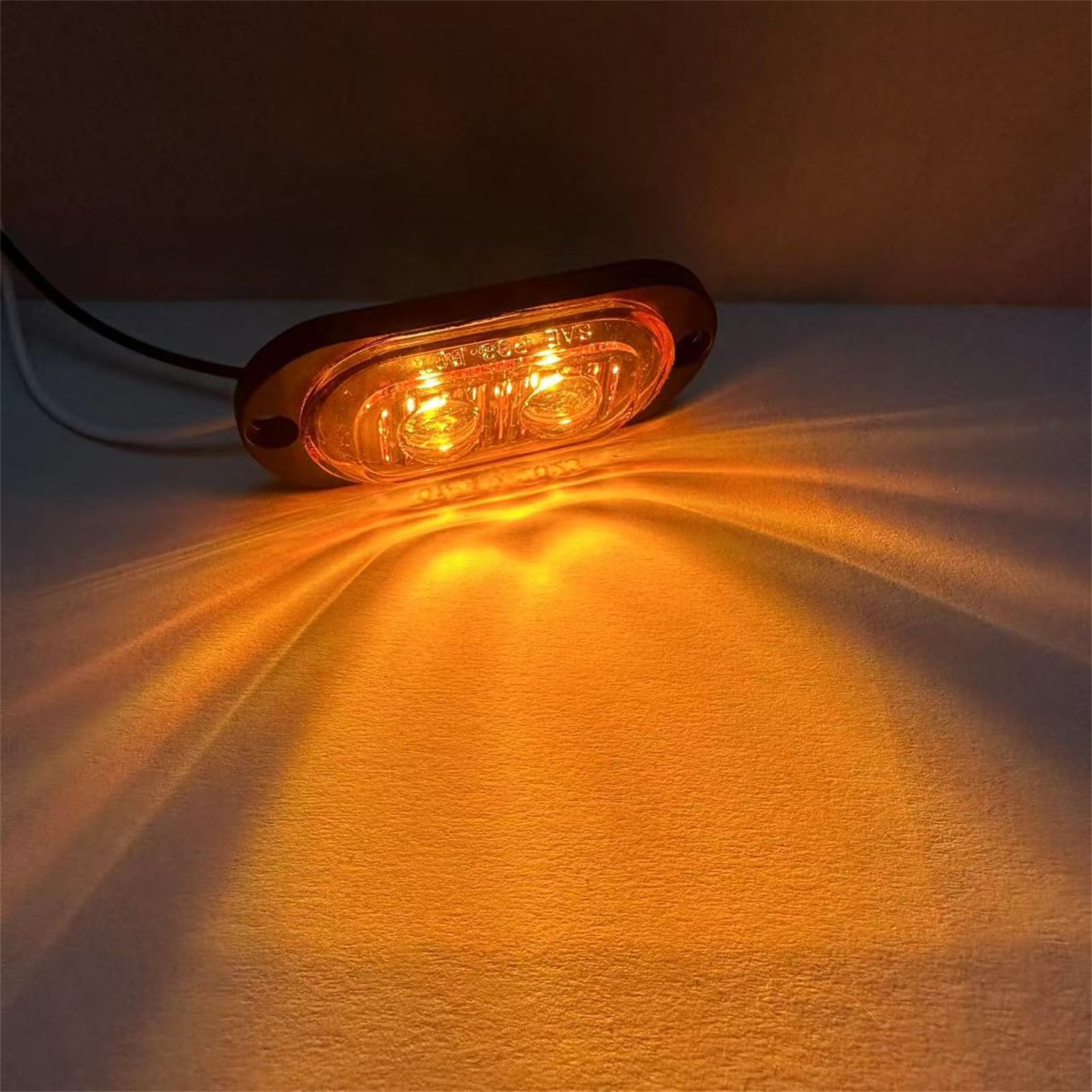 Inscrip 6 stuks LED begrenzingslichten, 12V/24V positielichten met houder, aanhanger verlichting, LKW zijmarkeringslicht reflector, achterlicht, remlicht voor aanhangers, caravans, auto's, amber
