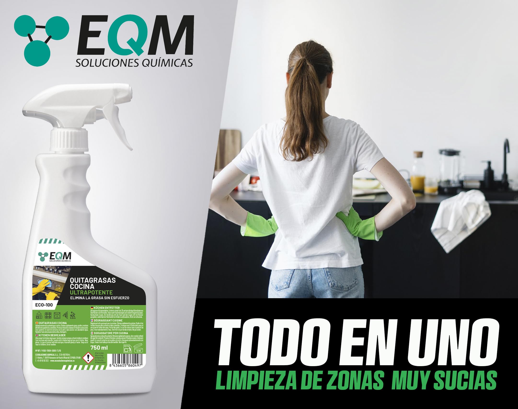 EQM ECO-100 Desengrasante Concentrado 750 ML