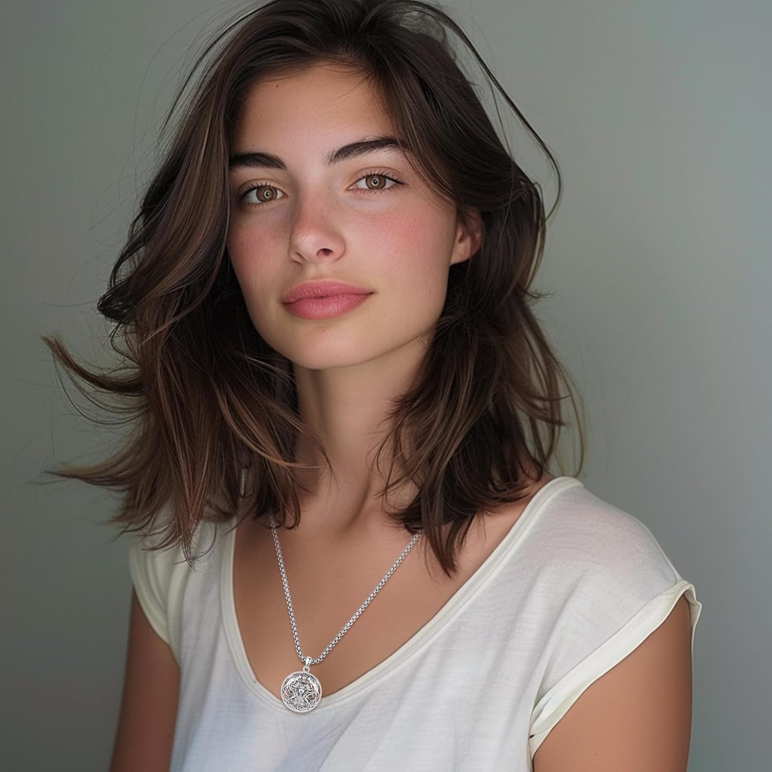 Eusense Viking Necklace for Men Women 925 Sterling Silver Pendant Thors Hammer/Norse Runes/Odin's Ravens/Wolf/Dragon/Snake/Yggdrasil/Freya/Helm of Awe/Valknut/Triskelion/Axe/Shield Viking Jewelry - Image 7