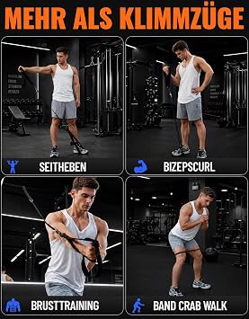 Fitarc Klimmzug-Hilfsbänder verstellbares Hochleistungs-Widerstandsband für Klimmzüge 4 Klimmzugbänder Bequeme Fußstütze Hilfsbänder für Klimmzüge multifunktionale Türzugübungen