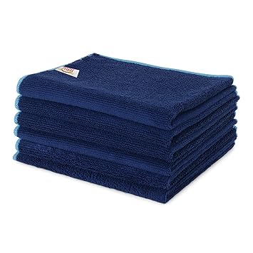 POSH-Premium Microfiber Cleaning Cloth 350 GSM, 40x40cm- Multipurpose Cloth for Car Bike Kitchen and Home Cleaning - Blue Pack of 6