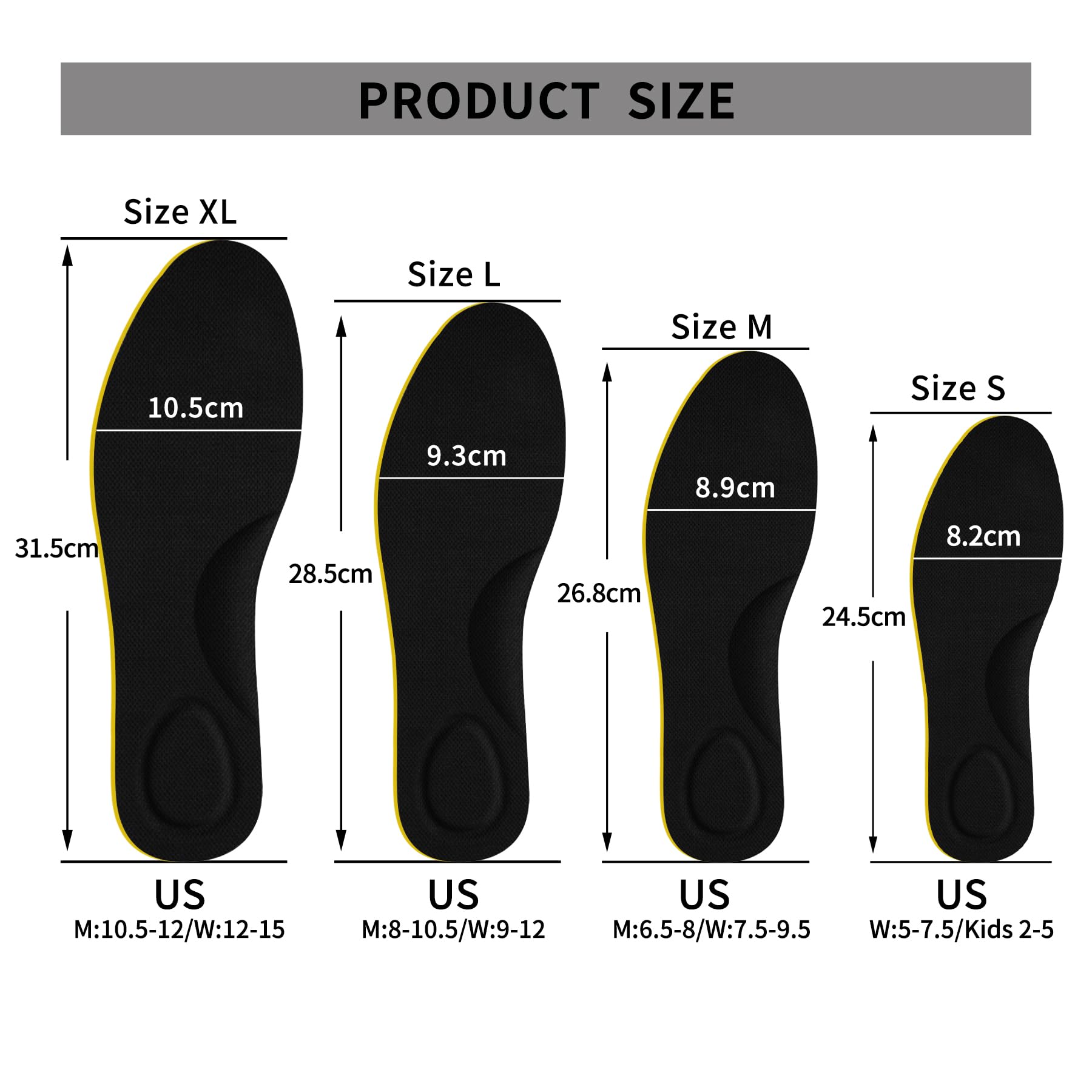Amazon.com: 5 Pair Breathable Shoe Insoles for Women Men  display picture 2