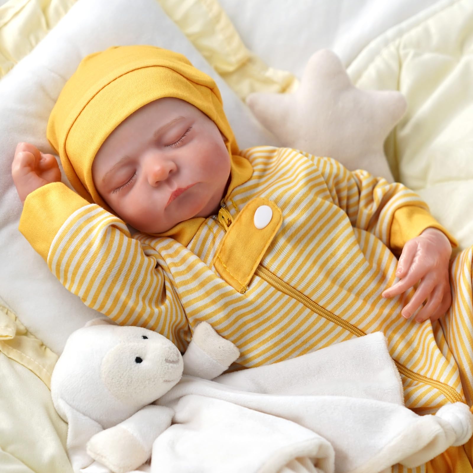 BABESIDE Reborn-Baby Junge – 20 Zoll weiche, Lebensechte Babypuppen, Vollvin-ylkörper, Real Reborn Puppe, Schlafender Junge, mit Geschenkbox für Kinder ab 3 Jahren