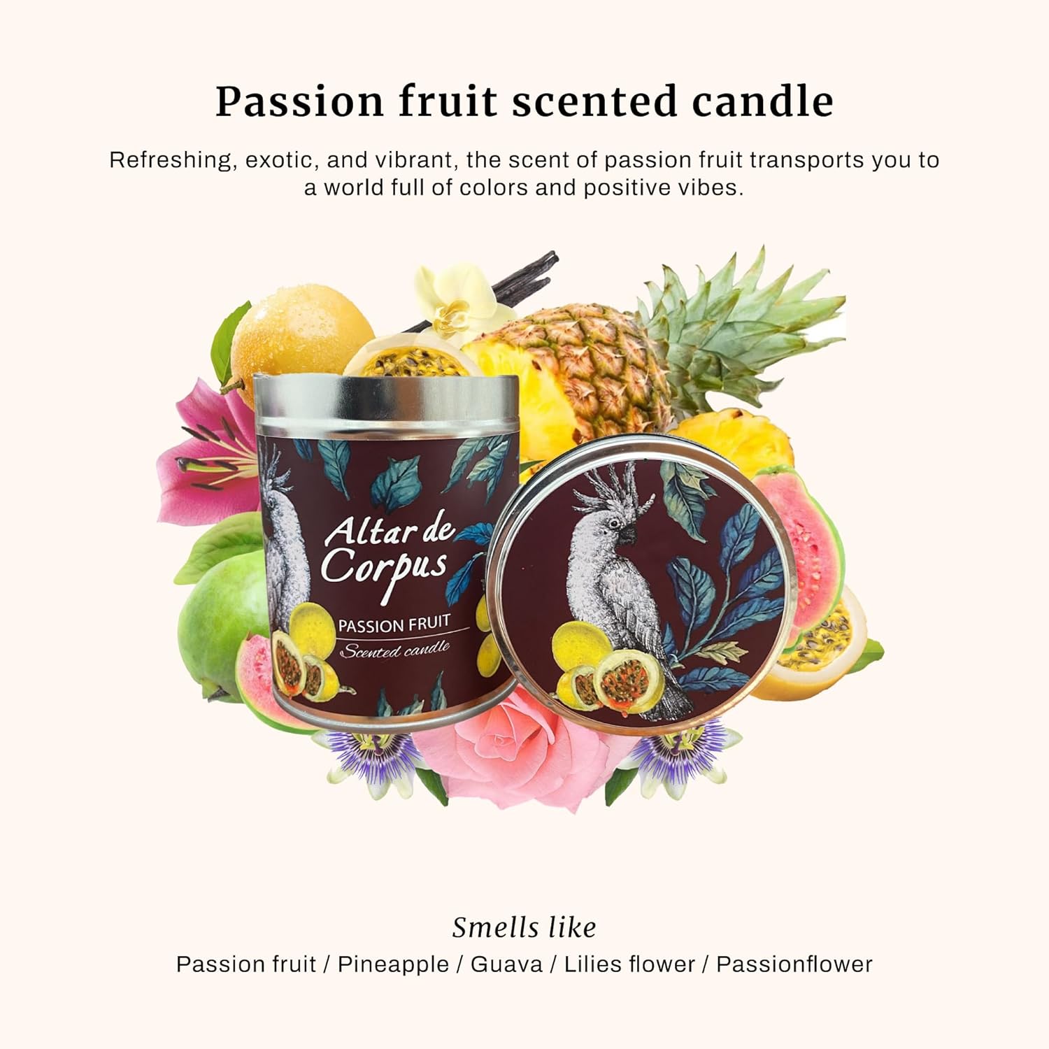 14 Oz Strong Scented Candles Long Lasting – Passion Fruit Candle - High End Luxury Candles for Home - Cute Candles for Women - Soy Wax Premium Blend - Decorative Candle for Men Gifts
