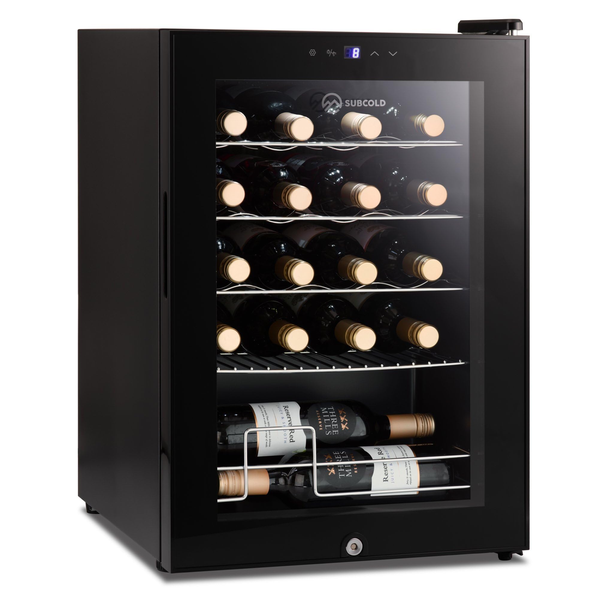 Subcold Viva16 LED – Table-Top Wine Fridge Black | 3-18°C | Wine Cooler | LED + Lock & Key | Glass Door Drinks Cellar | Single-Zone (16 Bottle) — view 10