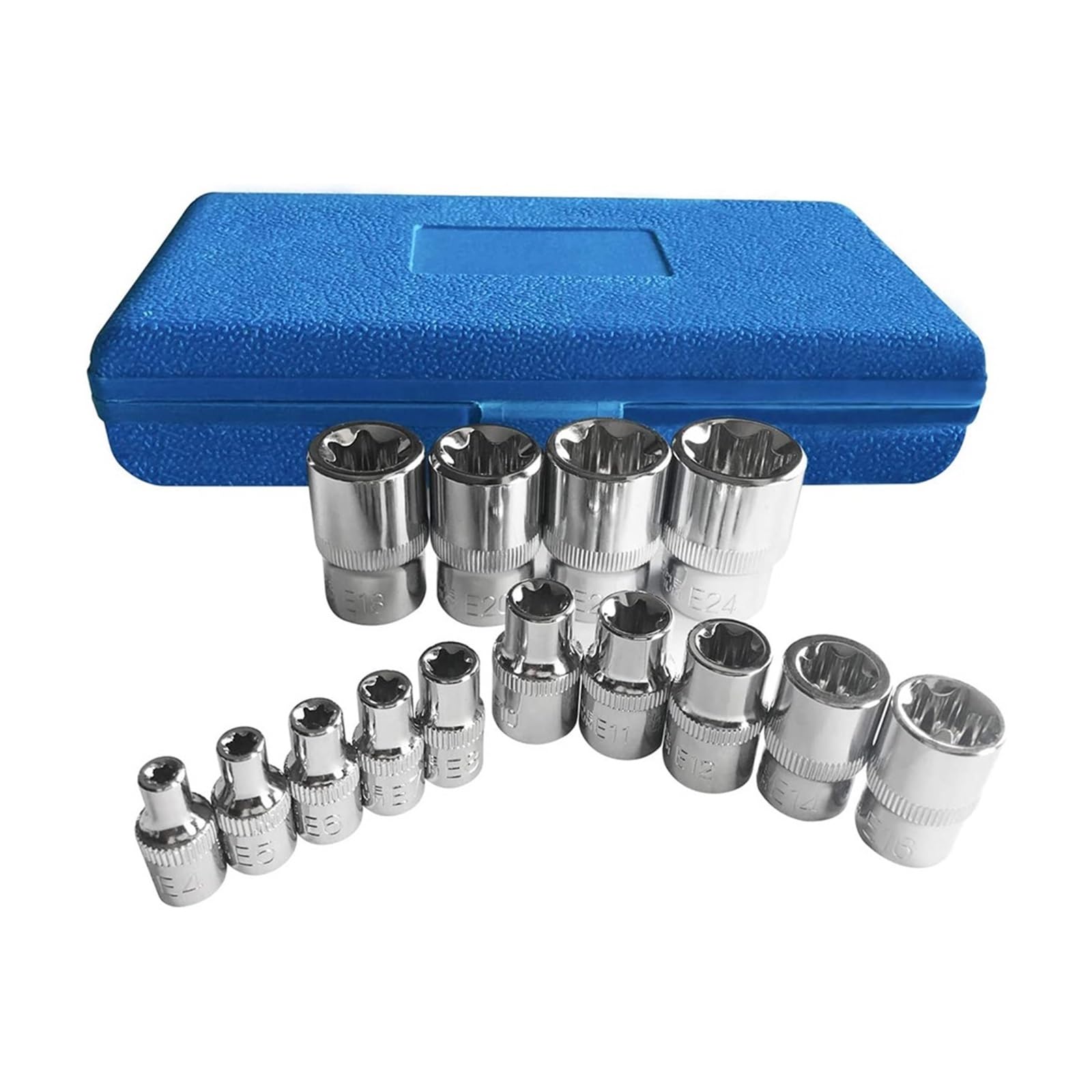 Kit de herramientas de extracción de pernos y tuercas, juego de brocas de estrella y par a prueba de manipulaciones, E4-E24, 14 piezas, unidad de 1/4 3/8 1/2 - Herramienta esencial para extracción y