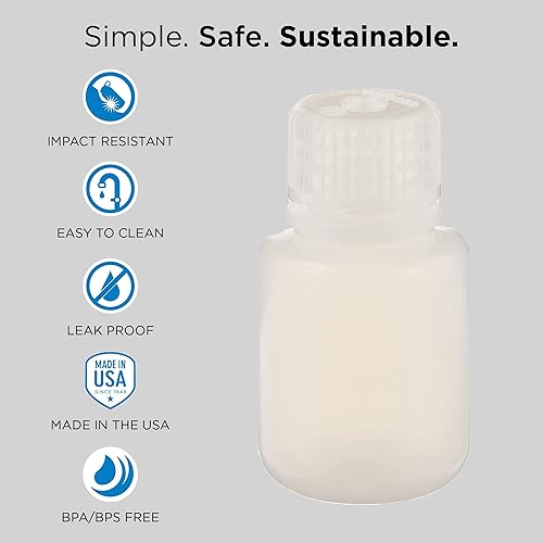 Miniatura 2 de Nalgene Envase redondo de boca estrecha HDPE, 8 onzas