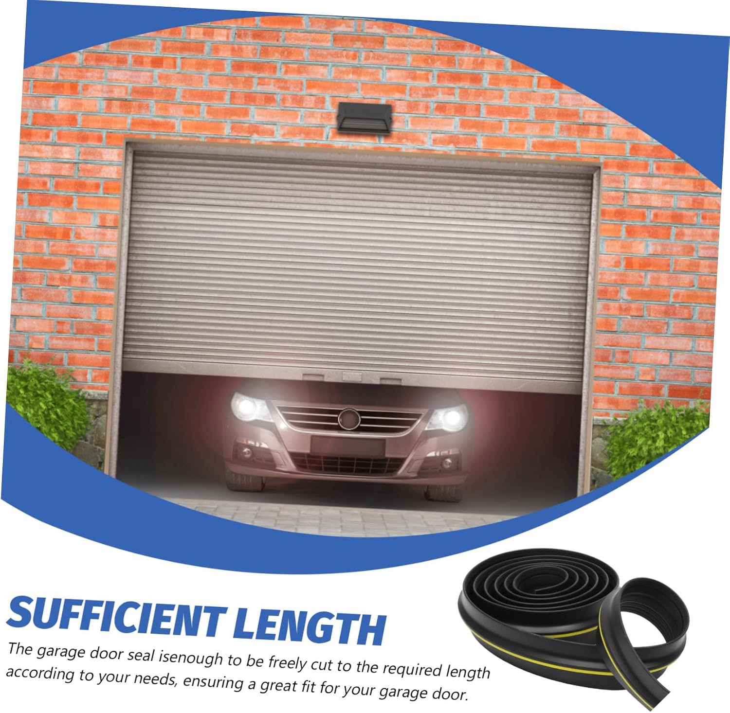 Garage Door Seal Strip Rubber Seal for Weatherproofing Easy Installation and Flexibility for Garage Protection