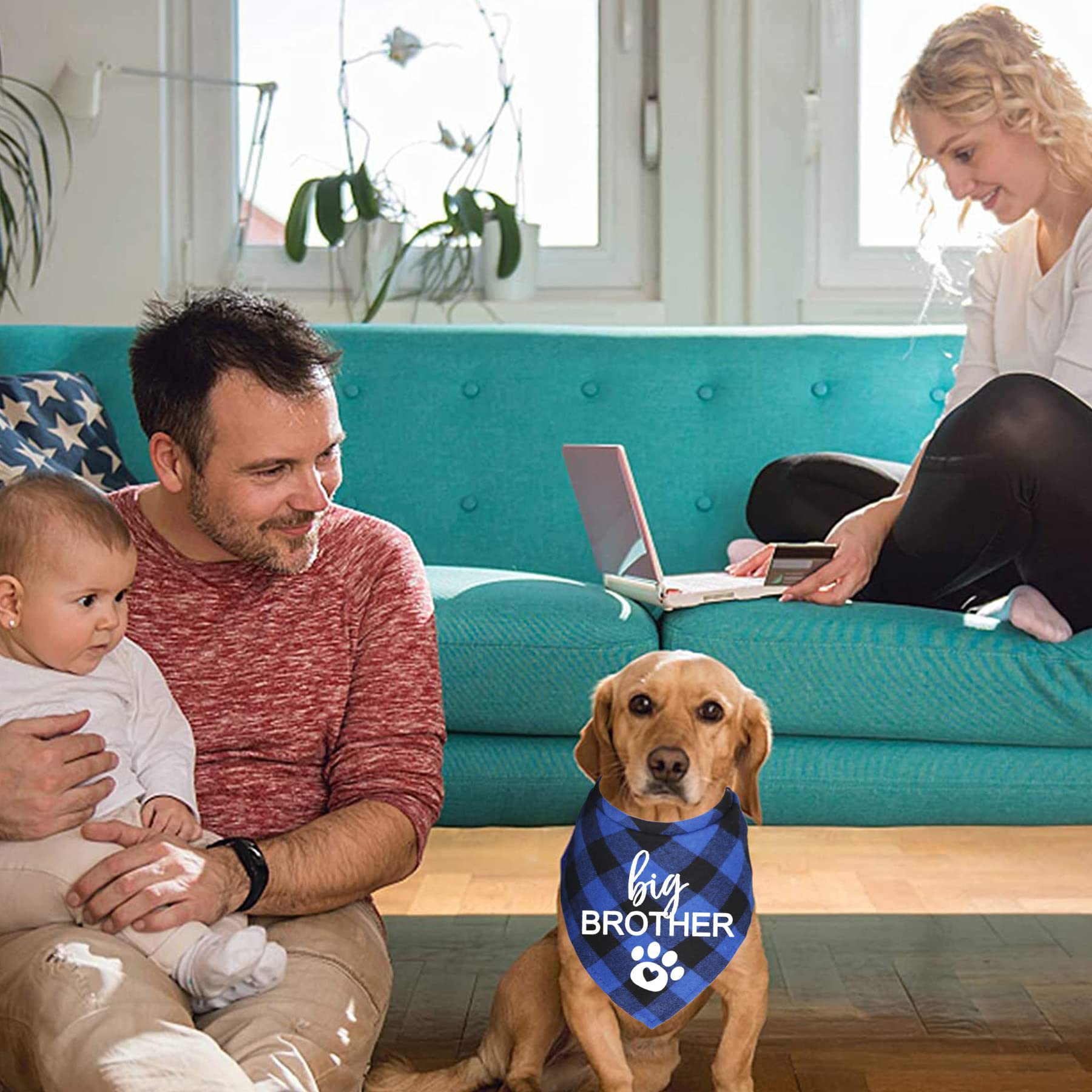 Bandana per Cani Big Brother Big Sister Blu Rosa