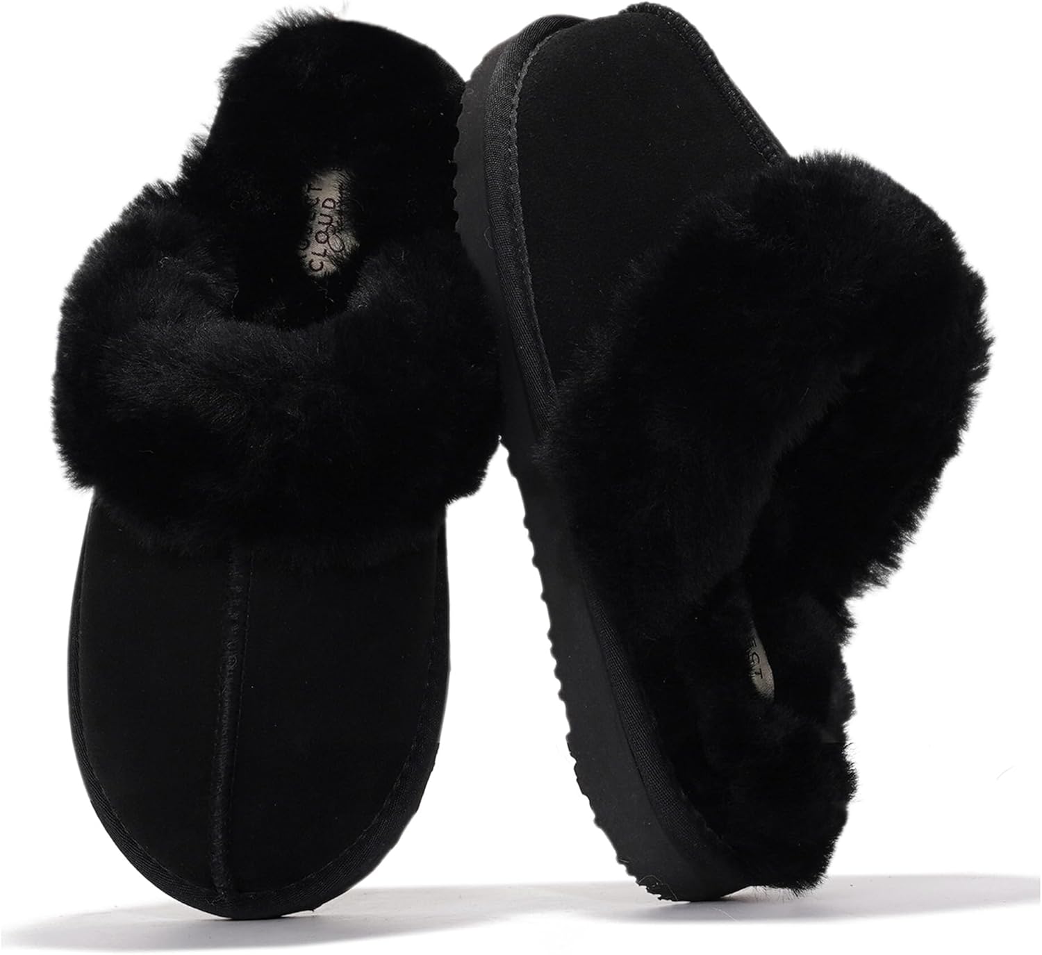 Project Cloud Genuine Leather Slippers for Women Footwear with Genuine Fur Lining Womens Clogs & Mule - Non-Slip Indoor/Outdoor Scuff Womens Slippers with Memory Foam Insole (Henka)