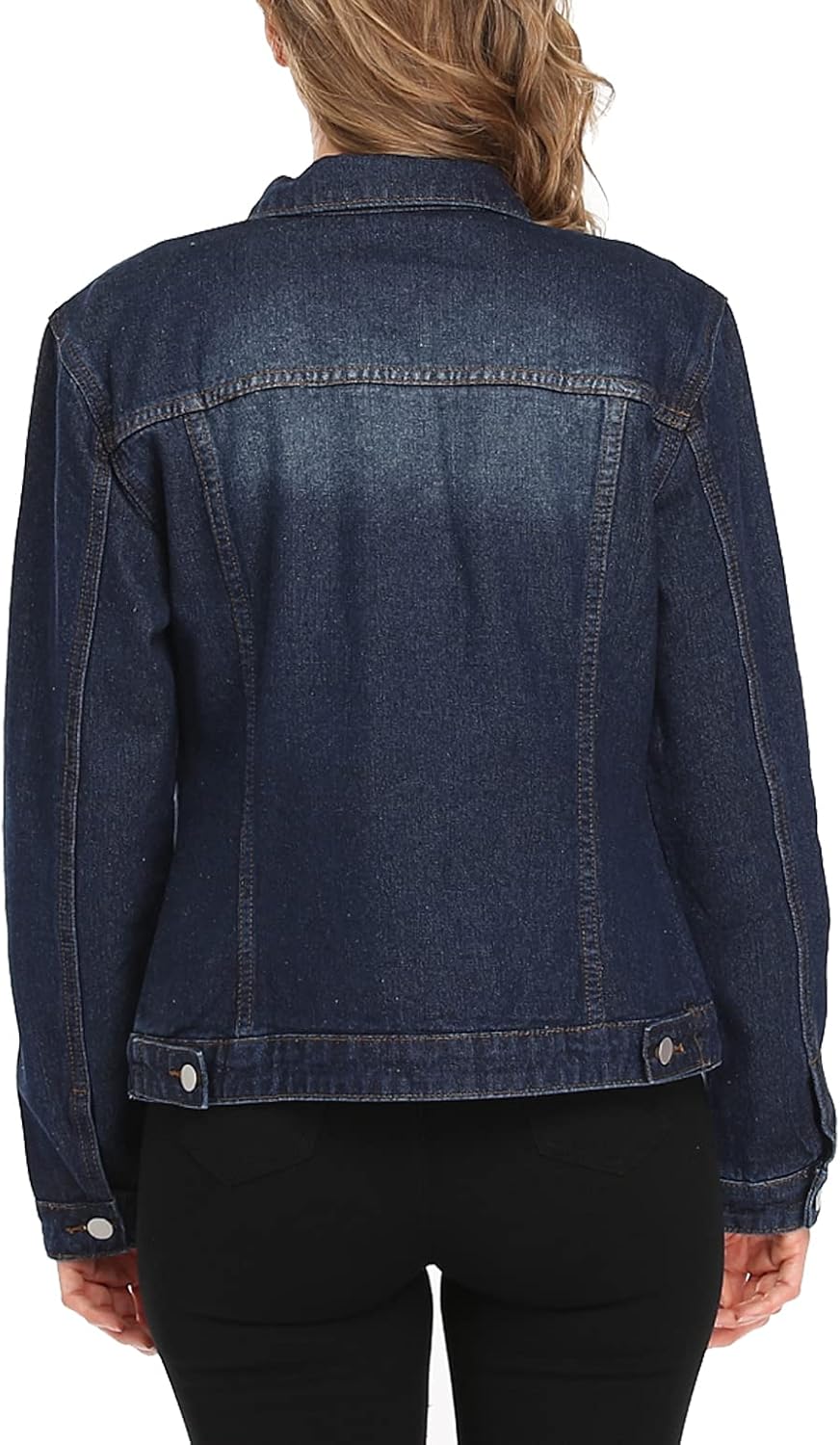 MISS MOLY Women's Denim Jacket Button Up Long Sleeve Basic Trendy Jean Jacket Coat with Pockets - Image 4