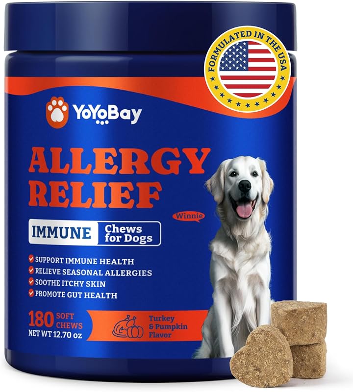 Suplemento para Cães com Probióticos de 6 Cepas, Colostro e Sabor Peru com Abóbora YoYoBay — 180 Unidades Mastigáveis