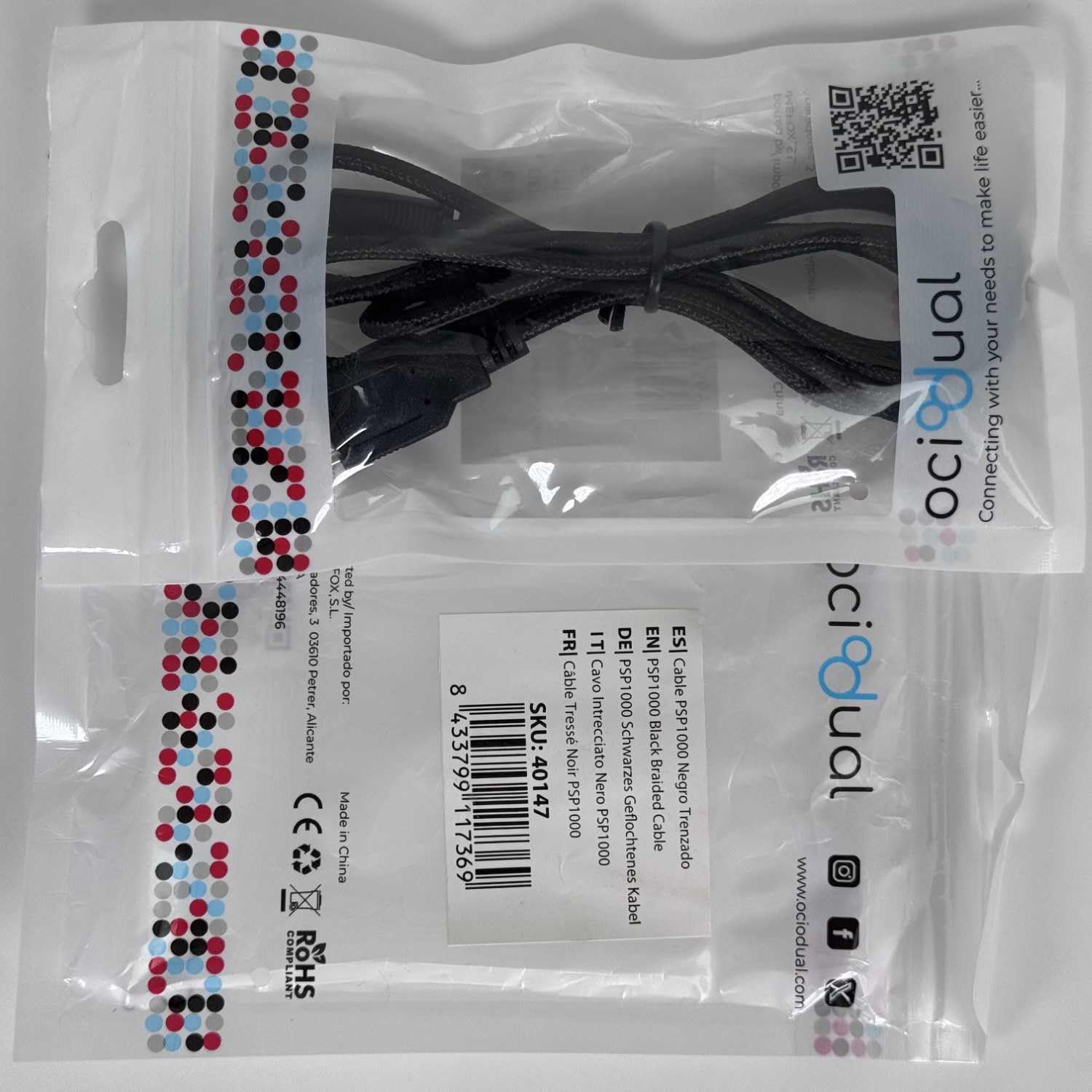 Charging Cable USB-DC, USB Power Cable Compatible with PSP 1000, PSP 2000, PSP 3000, Charging Cable Holder, Speakers, Universal Battery Charger, 5V, 2A, USB 2.0, Black, 1.2 m