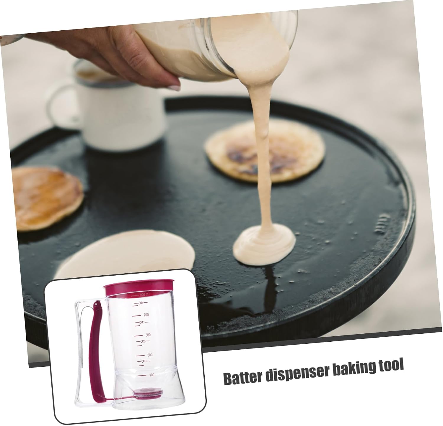 Zerodeko Cupcake Dispenser Baking Tool with Measuring Label for Muffins Waffles Crepes Any Baked Goods Safe Leak Design for Easy Use the Kitchen