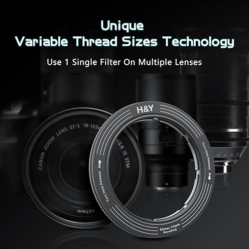 Miniatura 31 de H&Y Adaptador Step Up Rings Adaptador de filtro de lente de anillo escalonado variable 2.638-3.228 in a 3.228 in rojo, serie RevoRing