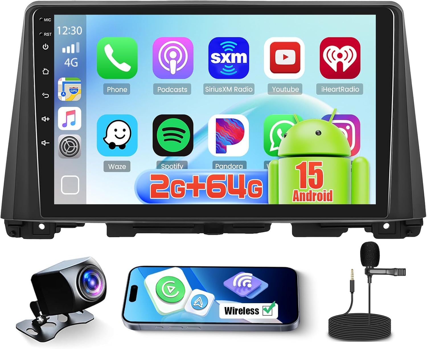 2+64GB Android 15 Car Radio for KIA Optima K5 2016 2017 2018 Wireless CarPlay Android Auto, 10.1 Inch Touchscreen Car Stereo with GPS WiFi Bluetooth EQ FM/RDS 26UI AHD Backup Camera