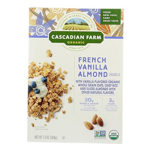 Granola orgánica de almendras y vainilla francesa 13 onzas (caja de 6)6