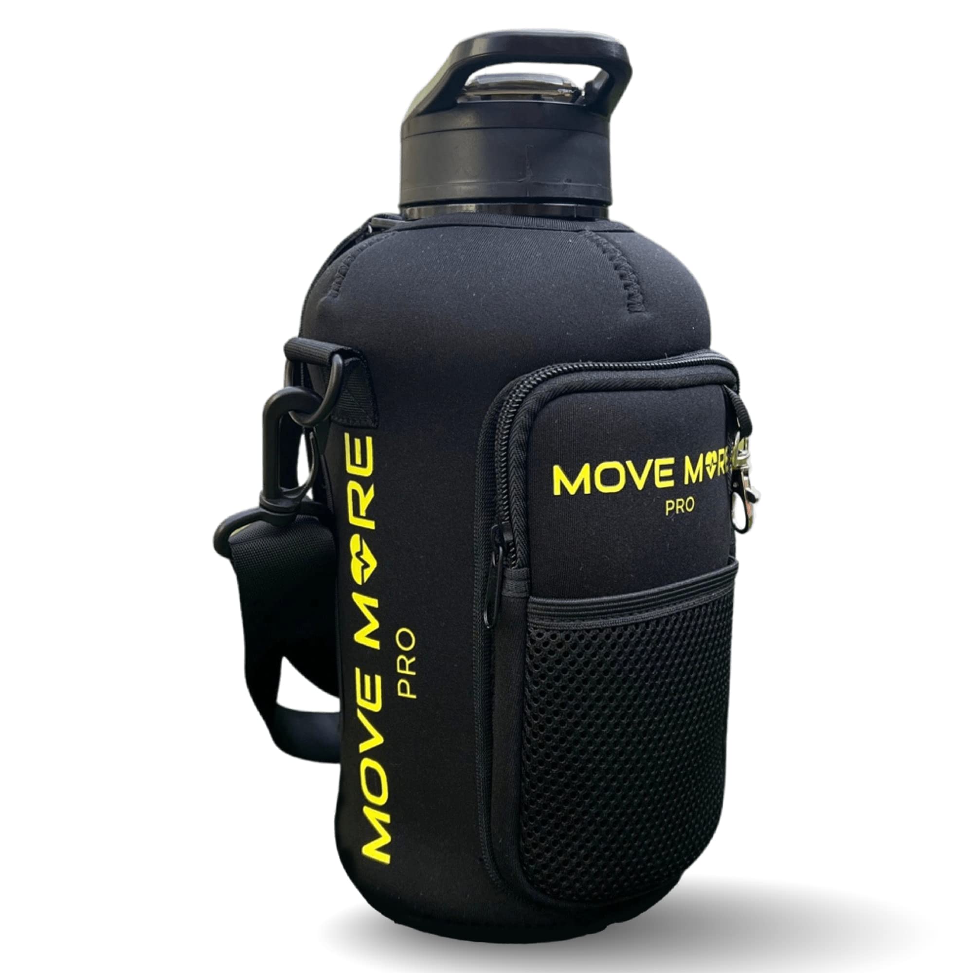 Move More Pro 2.2L Water Bottle with Straw, Sleeve and Pockets to Carry Phone, Keys, Wallet And More | Ultra-Convenient Gym Bottle | Durable Gym Water Bottle For Indoor And Outdoor Use