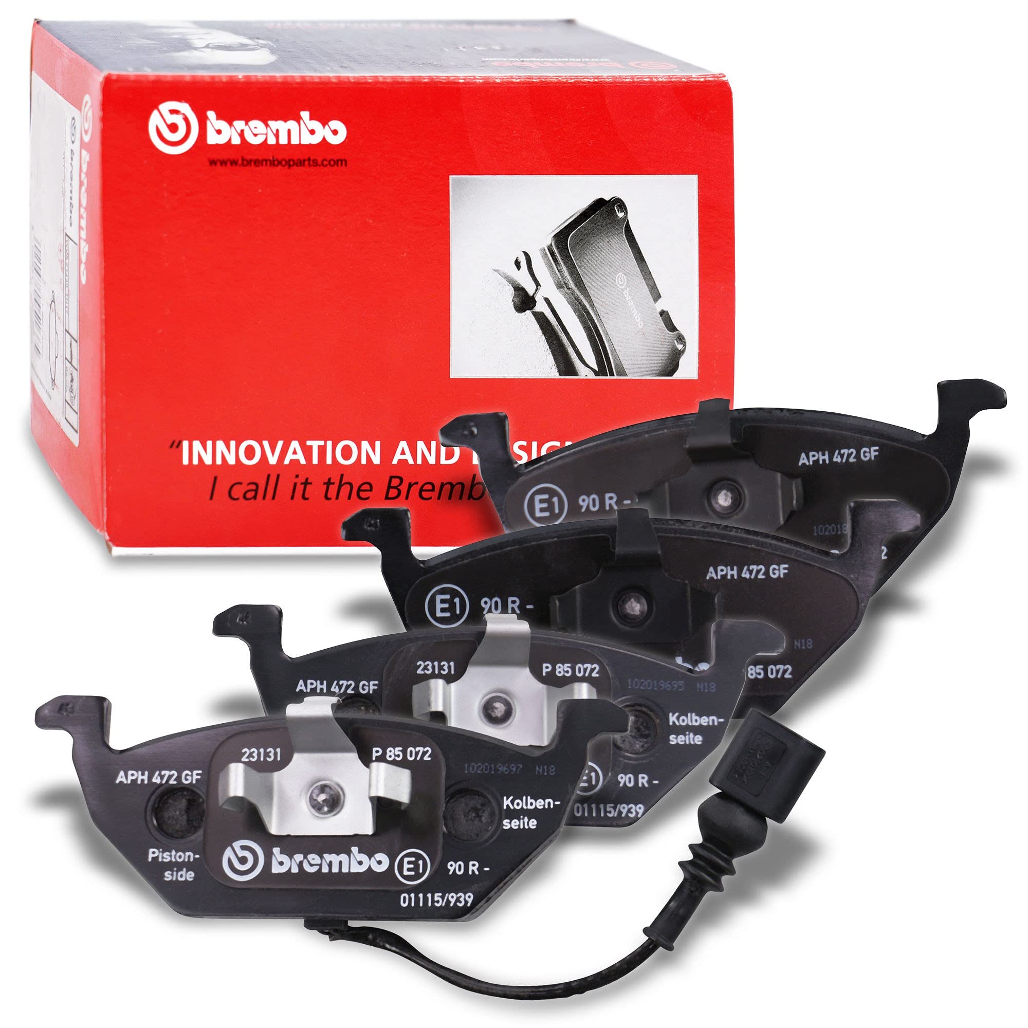 Brembo P85072 Plaquettes de Frein Avant, noir | Compatible avec: AUDI A2, A3, A3, A3 Cabriolet, A3 Sportback, SEAT ALTEA, ALTEA XL, IBIZA III, IBIZA IV, IBIZA IV SC