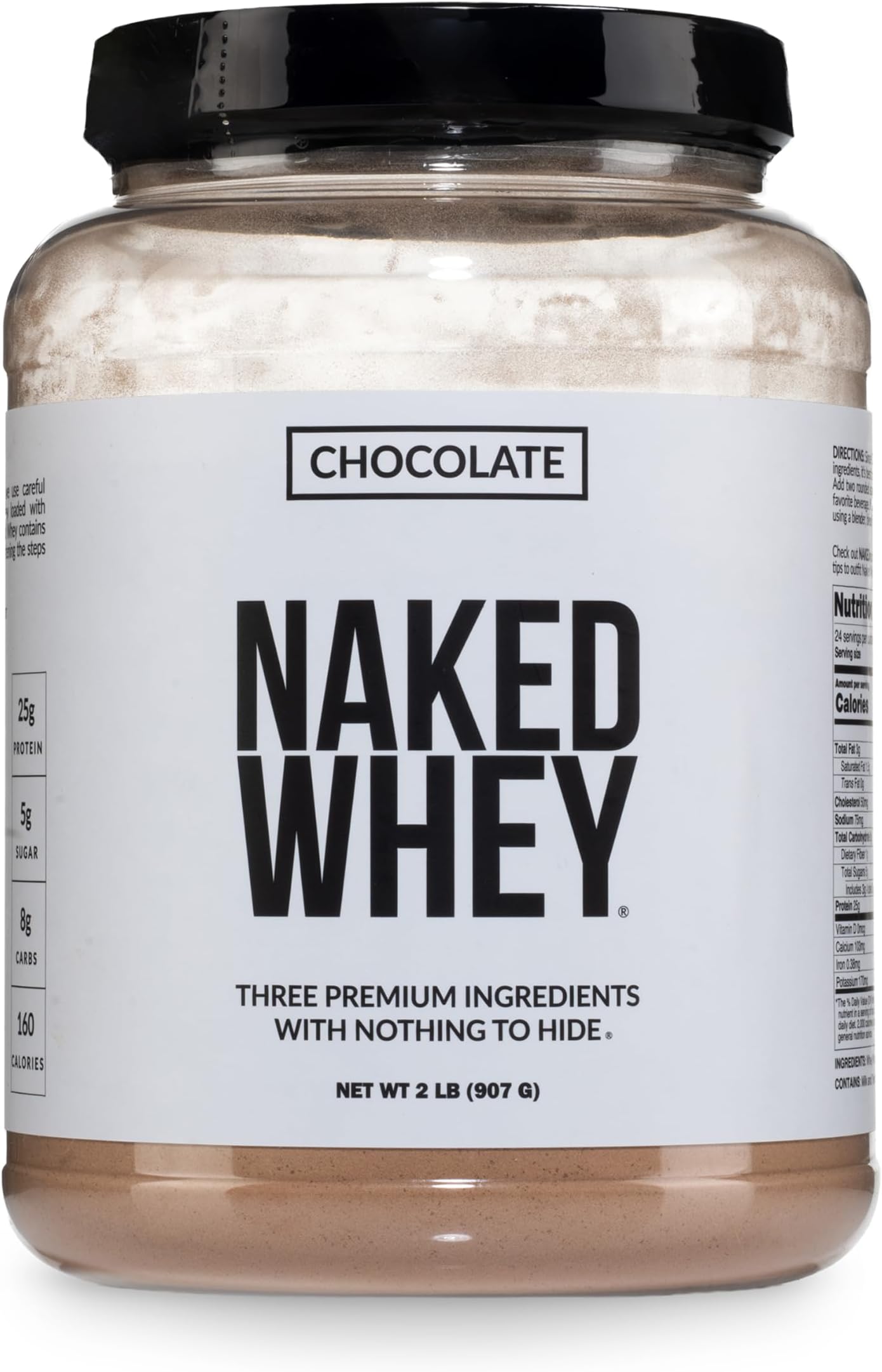 nutrition Whey Chocolate Protein Powder - Only 3 Ingredients - Grass Fed Whey Protein Powder, Organic Chocolate and Organic Coconut Sugar, No GMO, No Soy, and Gluten Free - 24 Servings