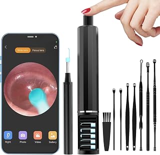 Ear Wax Removal Tool Camera, Ear Cleaner with Camera Earwax Removal kit with Camera, Ear Camera 1080P with 6 LED Lights, Compatible with iOS&Android