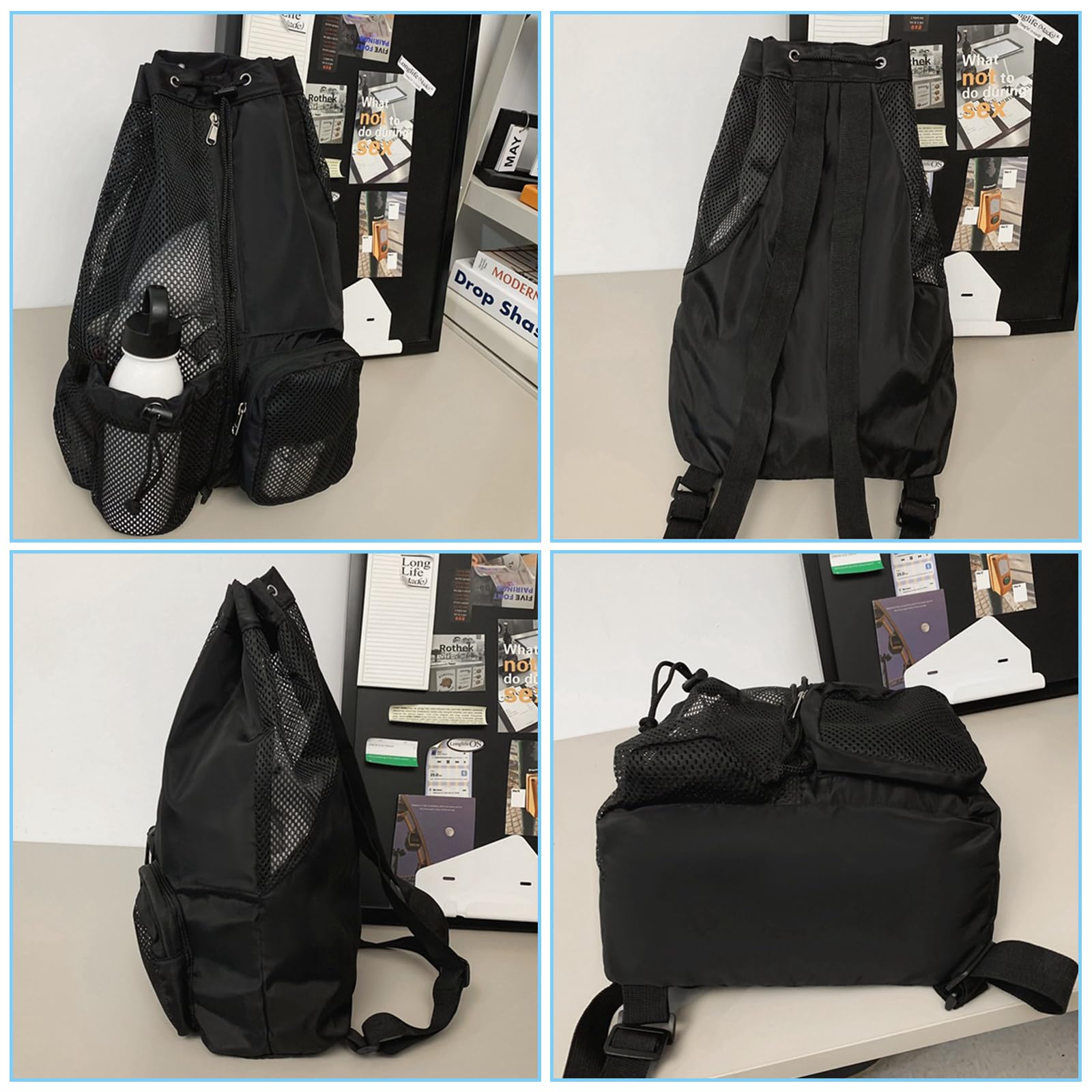 Sac De Piscine à Cordon JSTHHTT – Compartiment Sec/humide, En Maille Et Oxford, Léger 200g, Pour Plage, Sport Et Voyage