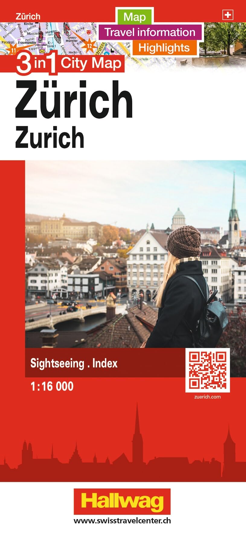 Zurich city Map: 3 in 1: Stadtplan, Reiseinformationen und Highlights! (3 in 1 City maps)