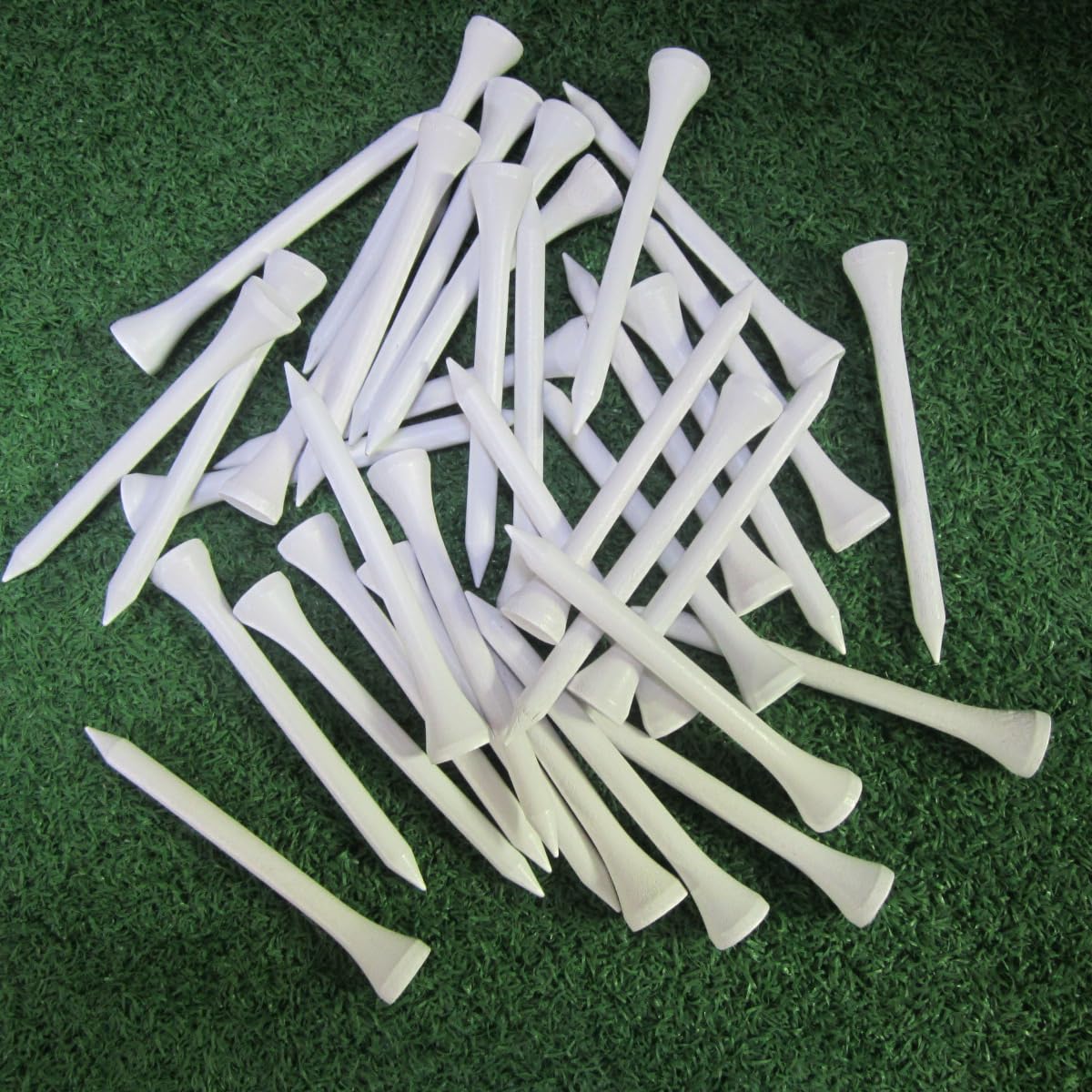 70mm 2 3/4" Weiße Holz Golf Tees, Robuste, biologisch abbaubare Tees Pack von 1000