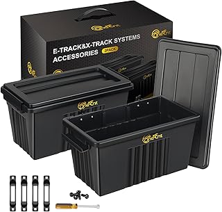 2 Pack E-Track Basket| E Track Box Storage Bin for E-Track Accessories for Enclosed Trailer -Etrack System for Tool Organizer | E track Hanging Basket for Workshop, & Garage -Storage e Track Organizer