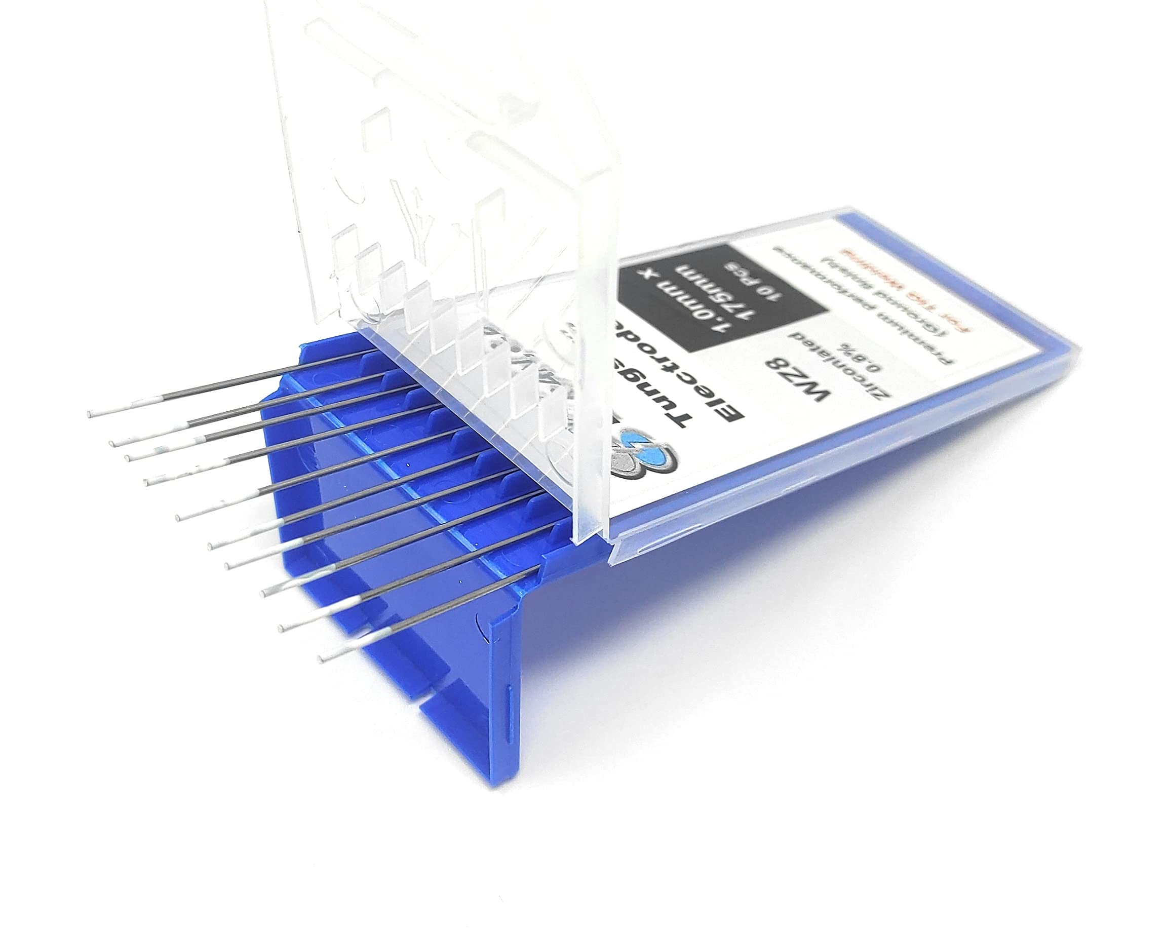ELCAN Tungsten TIG soudage Zirconium 0,8% Blanc AZ8 professionnel, électrodes de soudage pour torche TIG 1,0 1,6 2,0 2,4 3,2 mm, 10 unités - Dimensions: 1,0 x 175 mm