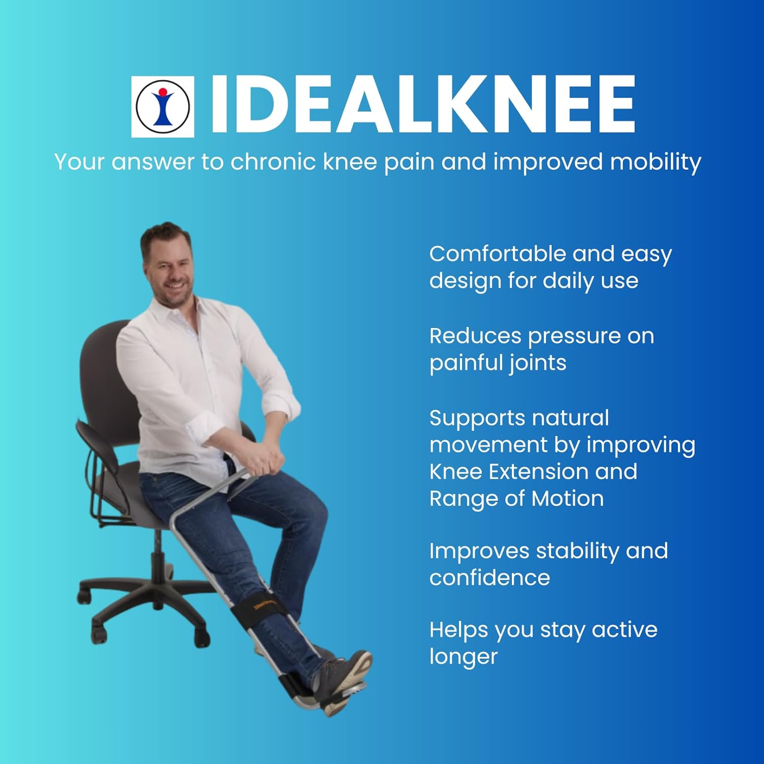 IdealKnee - Advanced Knee Extension & Pain Relief Device - Endorsed by PTs & Surgeons - Ideal for ACL, MCL Recovery, Athletes, Therapy & Rehab