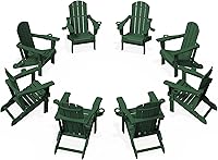 Vista 59 de KINGYES Silla Adirondack plegable con soportes dobles para tazas, sillas de exterior de polietileno de alta densidad para todo tipo de clima, silla