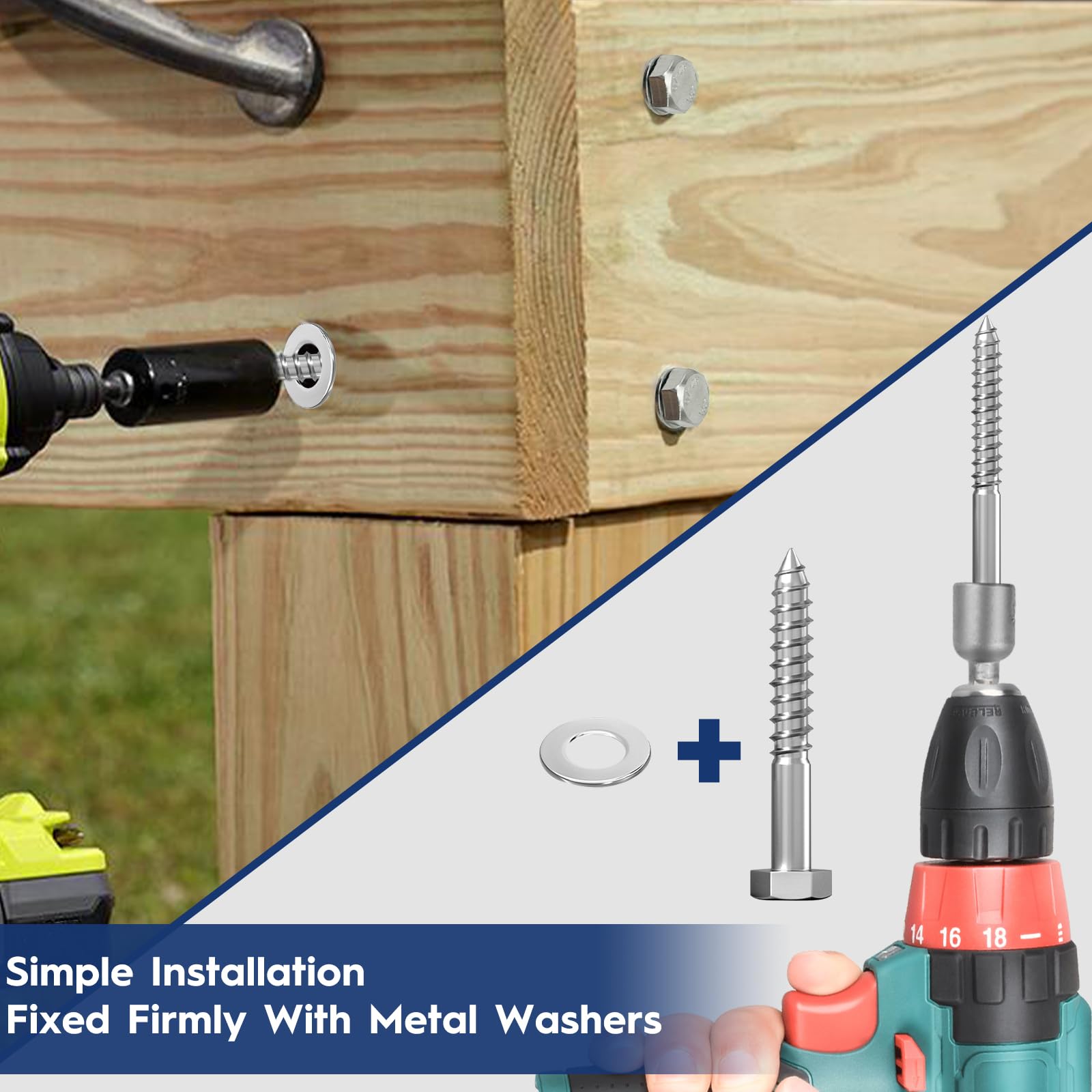 Pack of 40 Hexagon Wood Screws, Hex Screws, Key Screws, Stainless Steel Screws Wood, Galvanised Wood Screws - Image 4