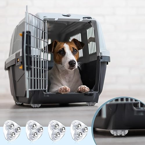 Miniatura 6 de Honoson - 16 ruedas giratorias autoadhesivas para electrodomésticos, deslizadores, universales, giratorias de 360, para cocina pequeña (transparente