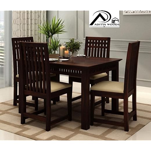 Sheesham Wood 4 Seater Dining Table Set 45x30x30inch