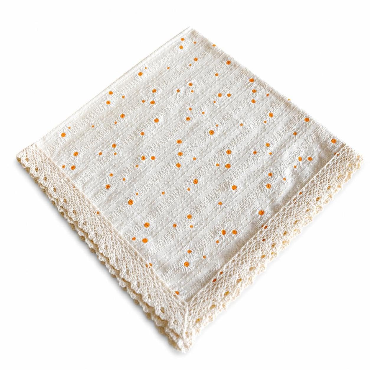 Tapete protector de algodón para mesa de centro y microondas, diseño floral amarillo ganso
