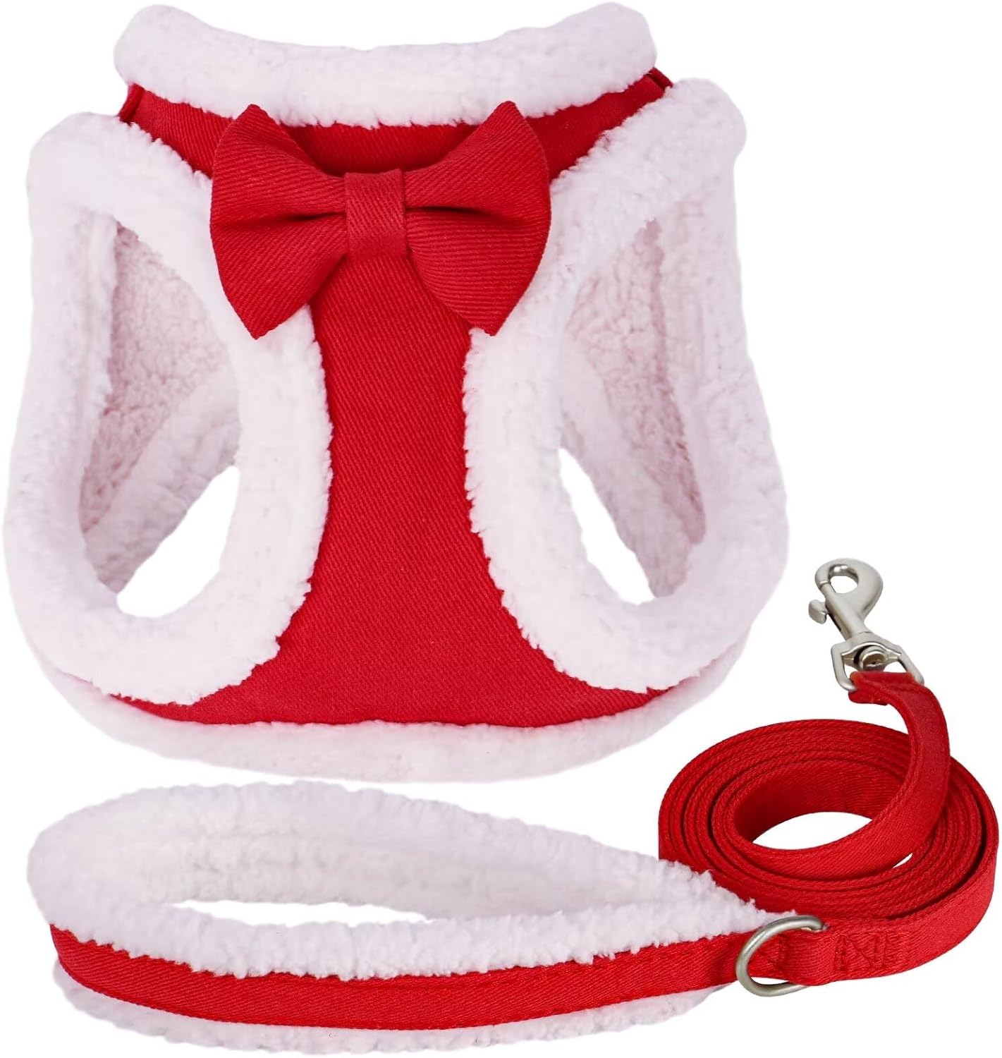 Didog Small Dog Harness and Leash Set, No Pull Adjustable Soft Padded Dog Harness Vest for XS Small and Medium Sized Dogs (Red, XS)