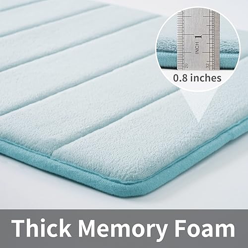 Miniatura 6 de ROSMARUS Tapete de baño de espuma viscoelástica de 17 x 24 pies, tapete de ducha absorbente de agua, tapete de baño grueso antideslizante con